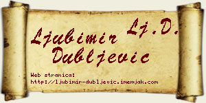 Ljubimir Dubljević vizit kartica